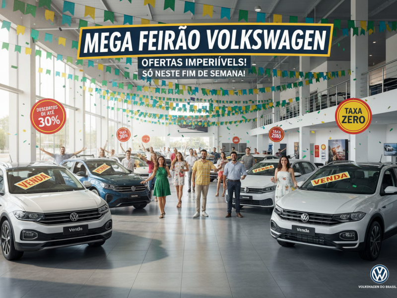Mega Feirão Carburgo Volkswagen acontece neste dia 23 de maio com condições imperdíveis em Porto Alegre e Gravataí